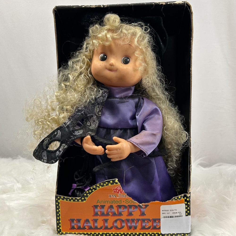 Vintage PADMA‎ Happy Halloween Animated Sound Doll Figure Witch Collectible